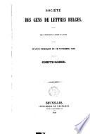 Société des gens de lettres belges. Premier anniversaire de la fondation de la société. Séance publique du 12 novembre 1848. Compte-rendu