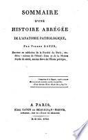 Sommaire d'une histoire abrégée de l'anatomie pathologique