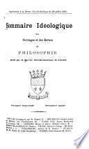 Sommaire idéologique des ourvrages et des revues de philosophie