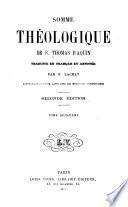 Somme théologique de S. Thomas D'Aquin