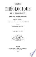 Somme théologique de S. Thomas D'Aquin