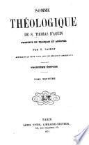 Somme théologique de S. Thomas D'Aquin