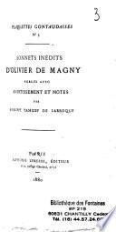 Sonnets inédits d'Olivier de Magny