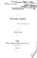 Sonnets par Édouard Burdet