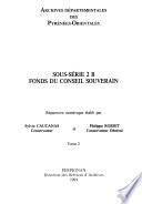 Sous-série 2 B, fonds du Conseil souverain