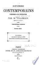 Souvenirs contemporains d'histoire et de littérature