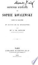 Souvenirs d'enfance de Sophie Kovalewsky