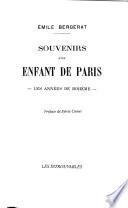 Souvenirs d'un enfant de Paris