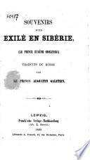 Souvenirs d'un exilé en Sibérie, (le prince Eugène Obolenski)