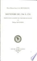 Souvenirs de 1760 à 1791