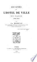 Souvenirs de l'Hôtel de Ville de Paris, 1848-1852