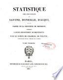 Statistique des provinces de Savone, d'Oneille, d'Acqui, et de partie de la province de Mondovi, formant l'ancien département de Montenotte