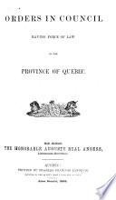 Statut de la province de Quebéc