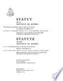 Statut de la province de Quebéc