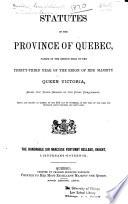 Statutes of the Provice of Quebec
