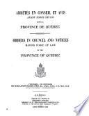 Statutes of the Province of Québec