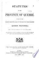 Statuts de la province de Québec