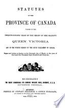 Statuts de la province du Canada
