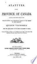 Statuts de la province du Canada