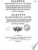 Statuts du Monastère de S. Claude dressés par son Eminence le Cardinal d'Estrées
