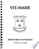 Ste-Marie répertoire de mariages