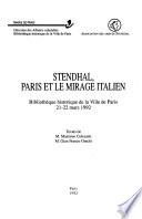 Stendhal, Paris et le mirage italien