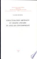 Structuration abstraite et chaine linéaire en anglais contemporain