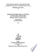 Studi di storia della civiltà letteraria francese