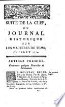 Suite de la clef ou journal historique sur les matières du tems