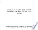 Summary of tractor tests carried out under the OECD tractor code (autumn 1966).