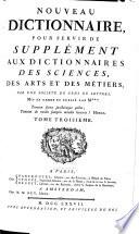 Supplément à l'Encyclopédie ...