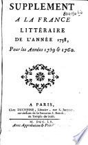 Supplément à la France littéraire...