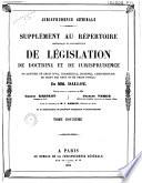 Supplément au Répertoire méthodique et alphabétique de législation, de doctrine et de jurisprudence