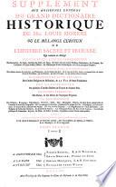 Supplément aux anciennes éditions du Grand dictionaire historique de Mre. Louis Moréri, ou le mêlange curieux de l'histoire sacrée et profane ..