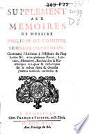 Supplement aux memoires de messire Philippe de Comines, seigneur d'Argenton