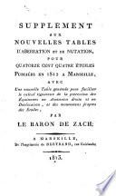 Supplement aux Nouvelles tables d'aberration et de nutation, pour quatorze cent quatre étoiles
