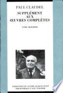 Supplément aux oeuvres complètes