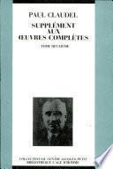 Supplément aux Oeuvres complètes