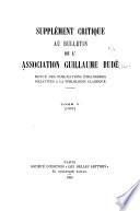 Supplement critique au bulletin