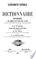 Supplément général au Dictionnaire Historique ... depuis 1827 jusqu 'en mai 1850, sous la direction de M. C. Weiss et M. l'Abbé Busson. tom. 1