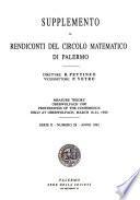 Supplemento ai rendiconti del Circolo matematico di Palermo