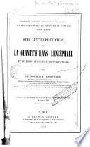 Sur l'interprétation de la quantité dans l'encéphale et du poids du cerveau en particulier