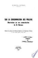 Sur la consommation des pollens