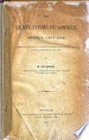 Sur le mécanisme du sommeil