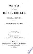 Œuvres complètes de Ch. Rollin: Histoire ancienne