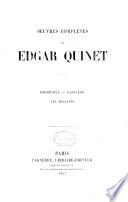 Œuvres complètes de Edgar Quinet ...