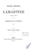 Œuvres complètes de Lamartine: Histoire de la Turquie
