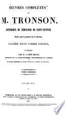 Œuvres complètes de M. Tronson, supʹerieur du sʹeminaire de Saint-Sulpice