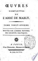 Œuvres completes de Mably. Tome premier -vingt-quatre]