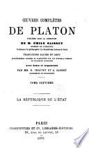 Œuvres complétes de Platon, pub. sous la direction de m. Émile Saisset ...: La République ou, L'État